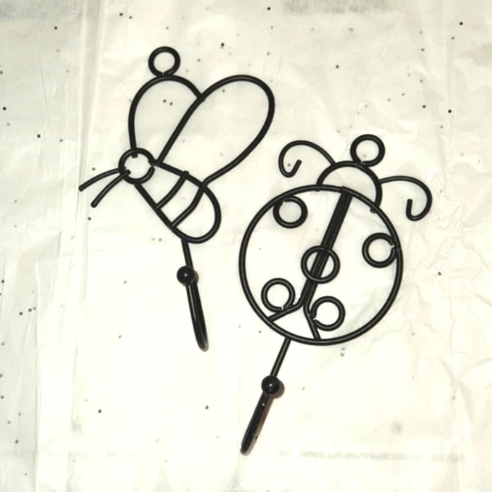 Metal Insect Ladybug and Bee Hooks/Hangers